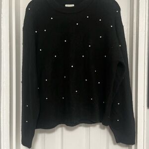 H&M Black Embellished Crewneck Sweater - Brand: